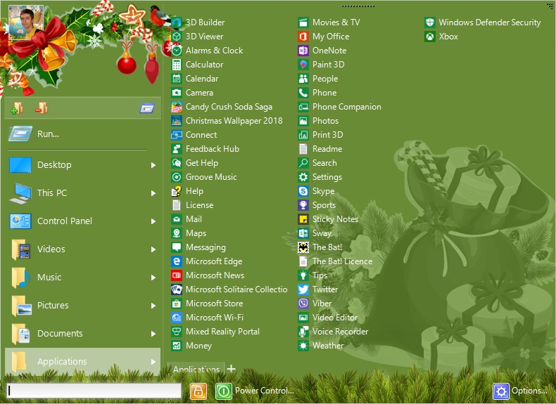 Start Menu X Christmas theme Windows 11 download